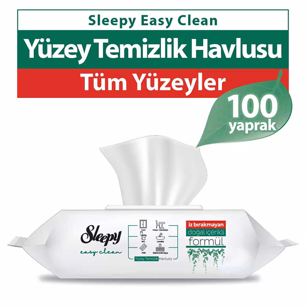 Sleepy Yüzey Temizlik Havlusu&Mendili 100'lü